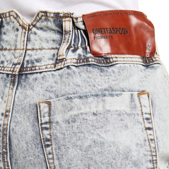 ONE TEASPOON Pioneer JEANS Size 26 High Waist Ripped Nonstretch Acid-washed NEW - Picture 3 of 10